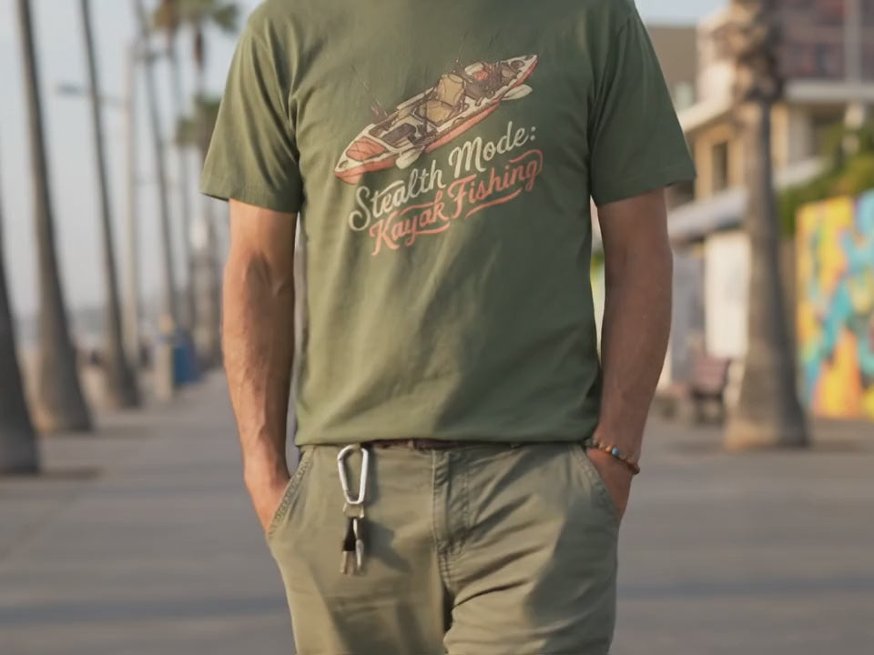 Fishing Kayaks Shirt | Kayak Fishing Gift | Stealth Mode Angler Tee | Birthday Gift for Him - Product Video