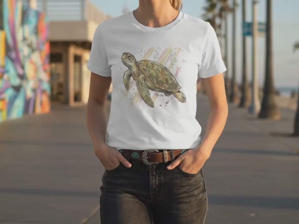 Sea Turtle Shirt | Ocean Tee | Gift for Sea Turtle Lover | Marine Life Shirt | Scuba Diving Tee | Turtle Graphic | Conservation Gift - Product Video