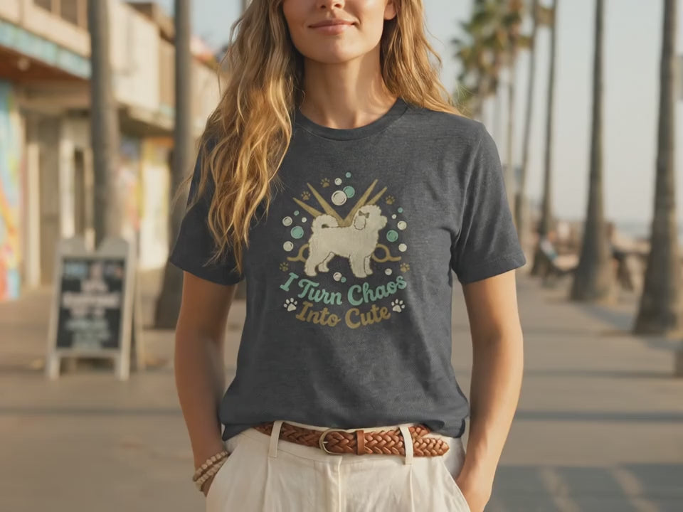 Dog Grooming Stylist Shirt | Dog Groomer Gift | Pet Groomer Tee | Dog Stylist Appreciation | Best Dog Groomer | Dark Heather Unisex Tee - Product Video