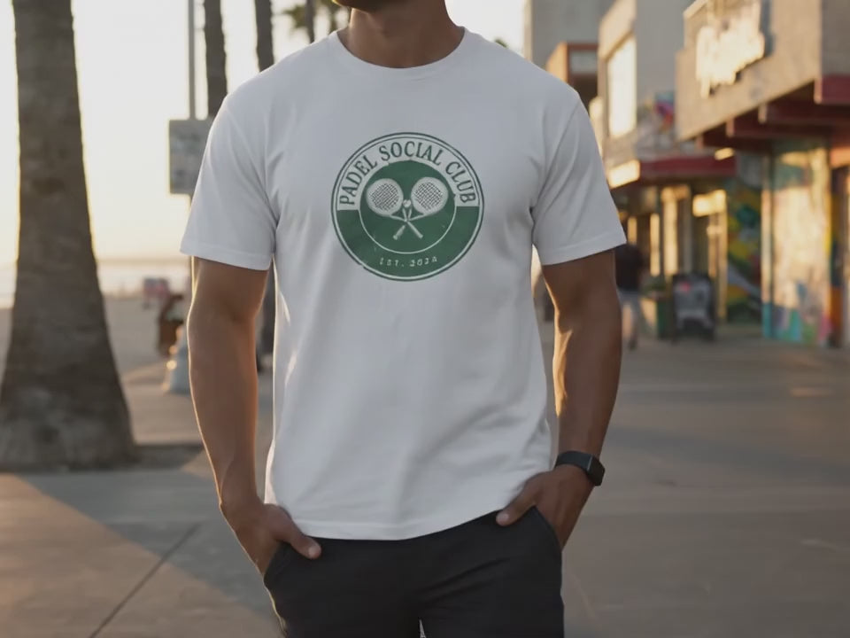 Padel Social Club T-Shirt | Retro Athletic Luxury Vintage Tee | Old Money Aesthetic Sporty Shirt | Gift for Padel Player & Fitness Fan - Product Video
